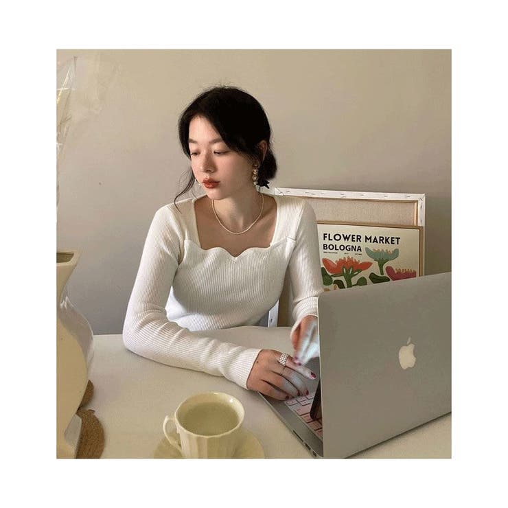 長袖 ニット おしゃれ セーター シンプル リブニット | ミスウェディー | 詳細画像6 