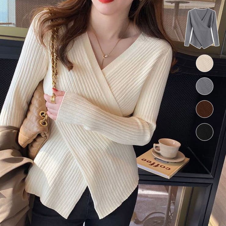 アプリコット | Vネック チュニックニット レディース | ミスウェディー