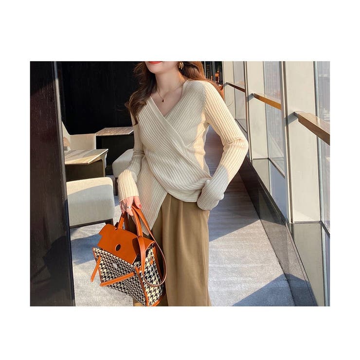 Vネック チュニックニット レディース | ミスウェディー | 詳細画像4 