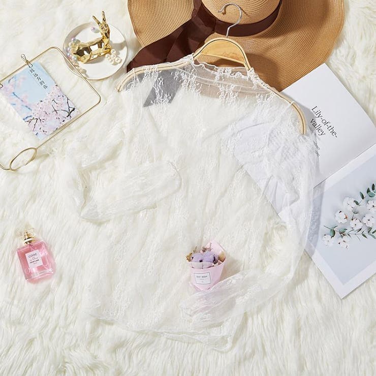 シアートップス 長袖 透け感 UVカット | ミスウェディー | 詳細画像5 