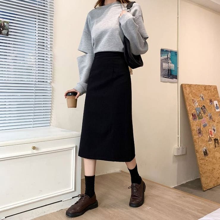 マキシ丈　バックスリリット　M　スカート erika6363.jpg