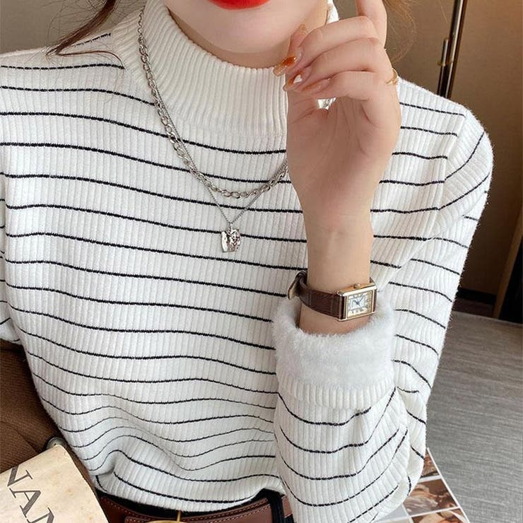 裏起毛 ハイネック リブニット | ミスウェディー | 詳細画像6 