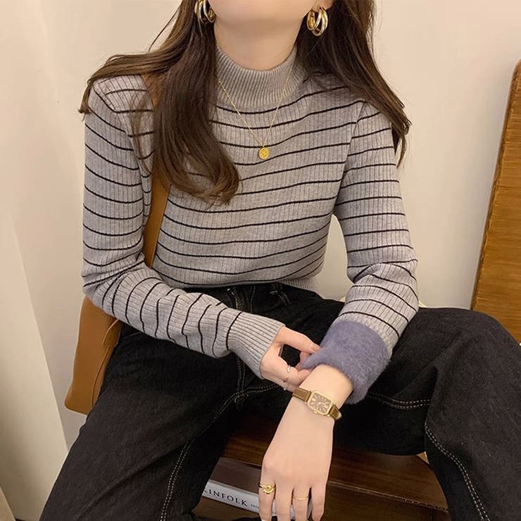 裏起毛 ハイネック リブニット | ミスウェディー | 詳細画像8 