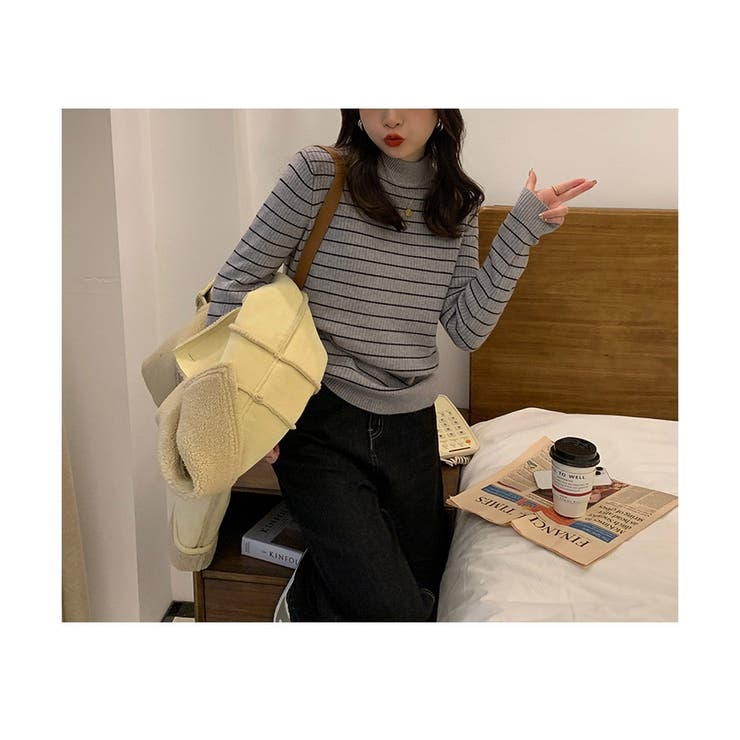 裏起毛 ハイネック リブニット | ミスウェディー | 詳細画像9 