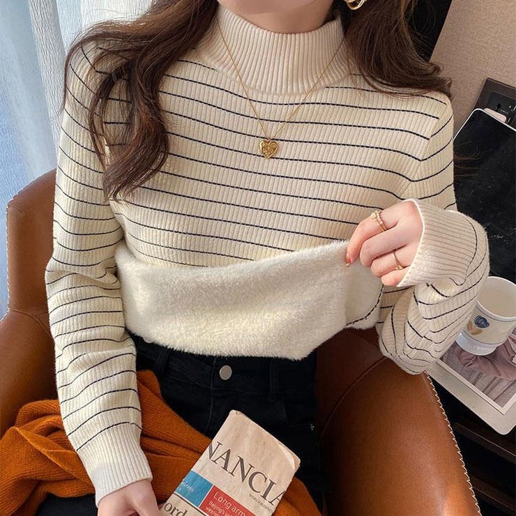 裏起毛 ハイネック リブニット | ミスウェディー | 詳細画像2 