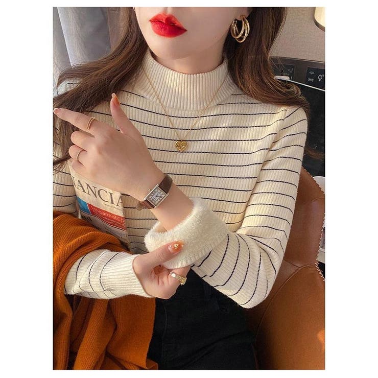 裏起毛 ハイネック リブニット | ミスウェディー | 詳細画像3 