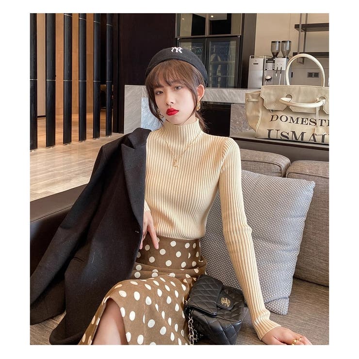 秋冬ニット ストライプ ハイネック | ミスウェディー | 詳細画像10 