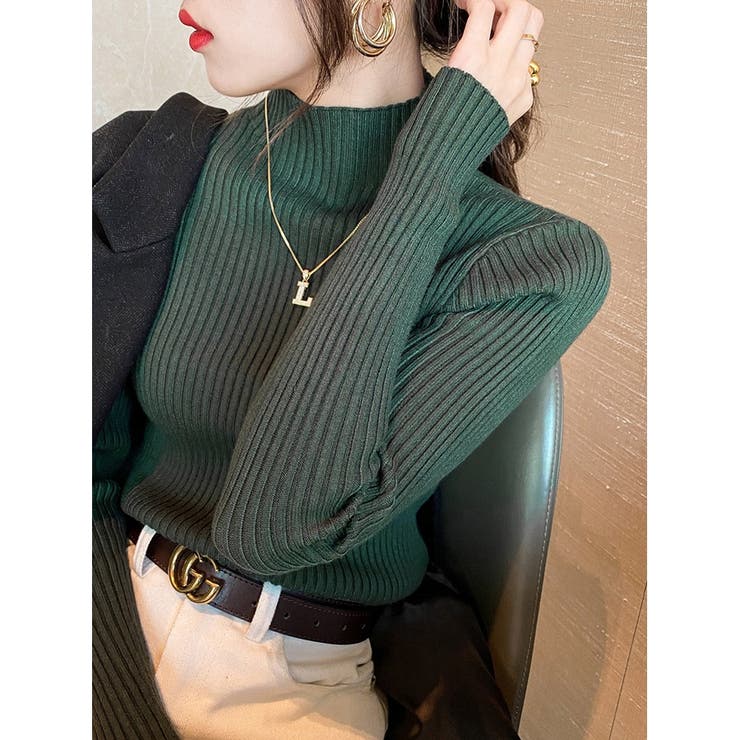 秋冬ニット ストライプ ハイネック | ミスウェディー | 詳細画像13 