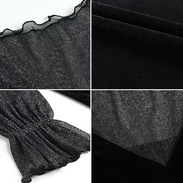 レーストップス レディース ハイネック 透け感 シアー インナー 春秋 韓国 | ミスウェディー | 詳細画像8 