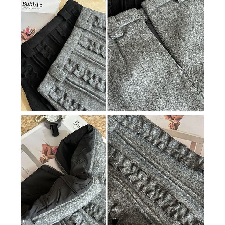 ニットスカート レディース 春 ハイウエスト Aライン ミニ丈 着痩せ 韓国 | ミスウェディー | 詳細画像13 