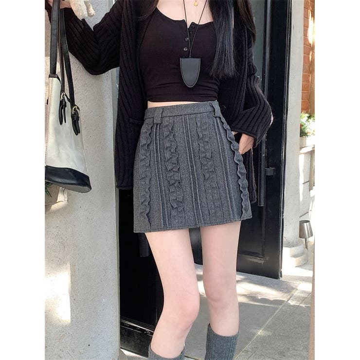 JIL SANDER ハイウエスト Aライン ニットスカト 【関税込】 レディース】LS CROP VNECK | JIL SANDER(ジルサンダー