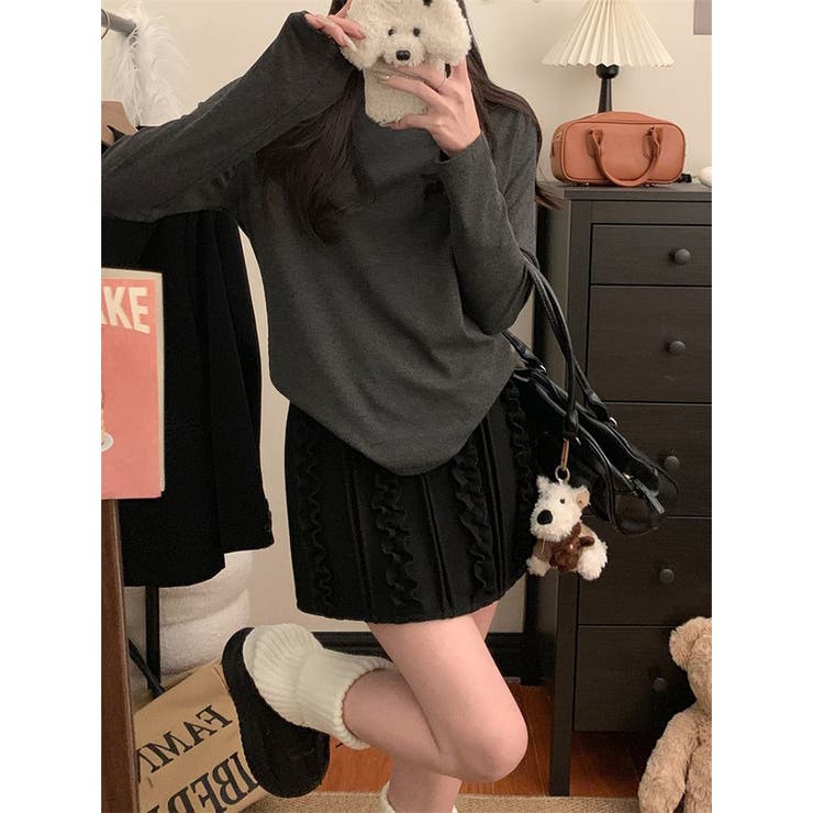 JIL SANDER ハイウエスト Aライン ニットスカト 【関税込】 レディース】LS CROP VNECK | JIL SANDER(ジルサンダー