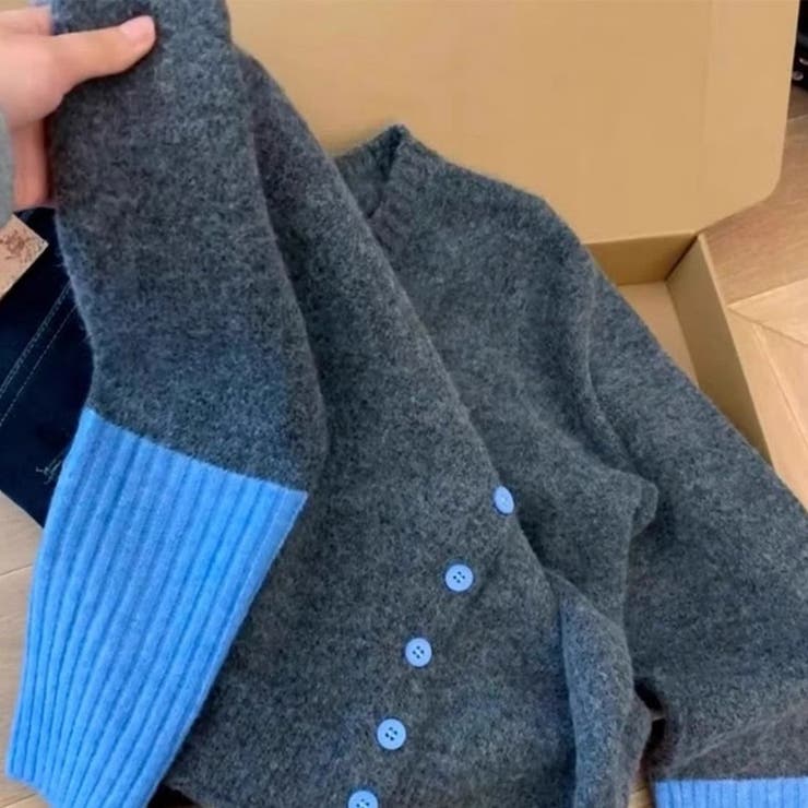 配色ニット レディース ニットカーディガン | ミスウェディー | 詳細画像4 