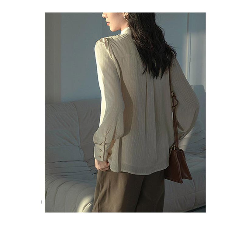 リボン Tシャツ レディース 長袖 春夏 カジュアル きれいめ レースインナー | ミスウェディー | 詳細画像10 