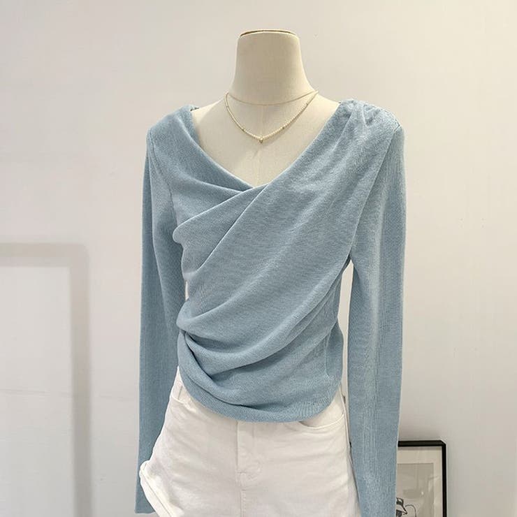 カットソー ニットドレープネック トップス | ミスウェディー | 詳細画像15 