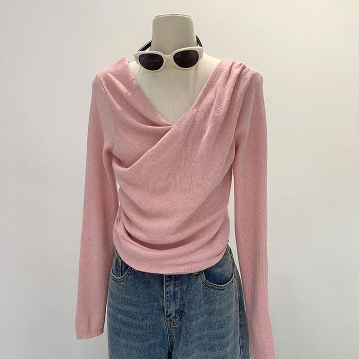 カットソー ニットドレープネック トップス | ミスウェディー | 詳細画像16 