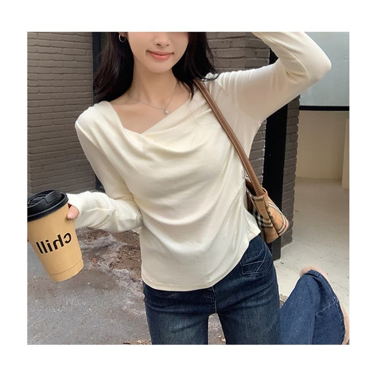 カットソー ニットドレープネック トップス | ミスウェディー | 詳細画像4 