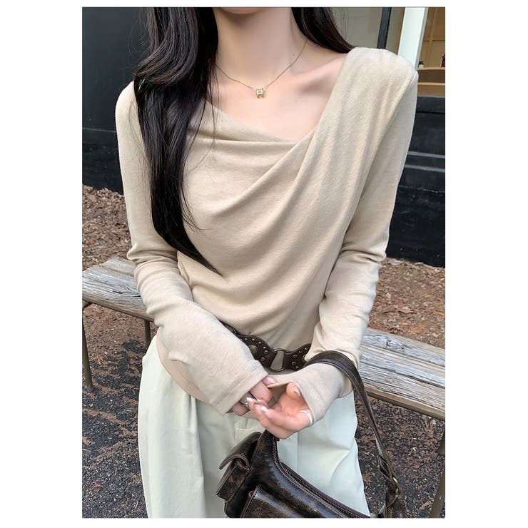 カットソー ニットドレープネック トップス | ミスウェディー | 詳細画像6 