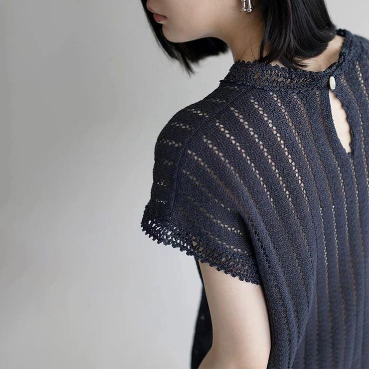 透かし編み メッシュ ニット | ミスウェディー | 詳細画像8 