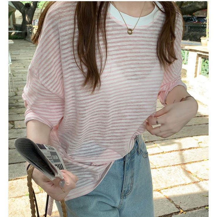 ピンク | シアートップス リブ トップス | ミスウェディー