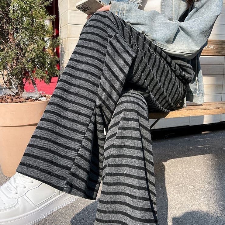 ボーダー柄 ワイドパンツ レディース | ミスウェディー | 詳細画像10