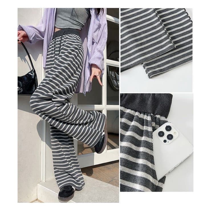 ボーダー柄 ワイドパンツ レディース | ミスウェディー | 詳細画像21