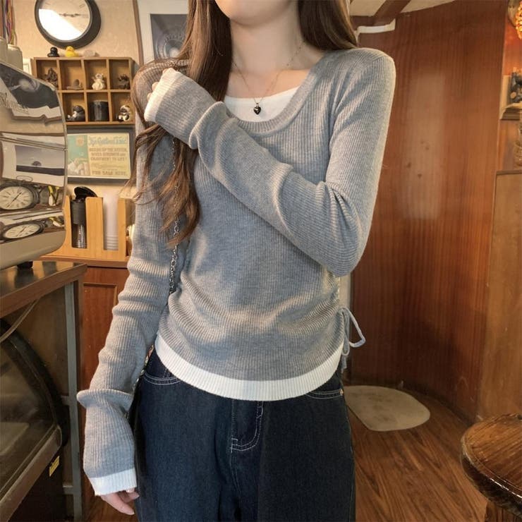 レイヤード リブニット サイドシャーリング | ミスウェディー | 詳細画像10 