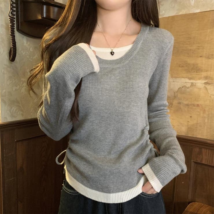 レイヤード リブニット サイドシャーリング | ミスウェディー | 詳細画像11 