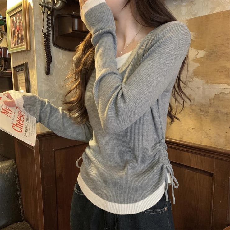 レイヤード リブニット サイドシャーリング | ミスウェディー | 詳細画像14 