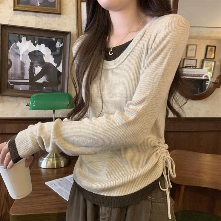 レイヤード リブニット サイドシャーリング | ミスウェディー | 詳細画像8 