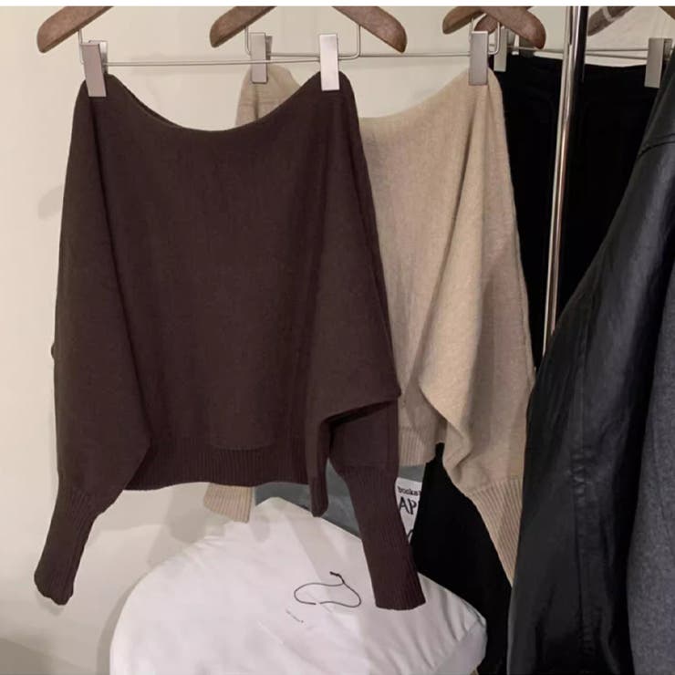 オフショルダー ニットプルオーバー トップス | ミスウェディー | 詳細画像17 