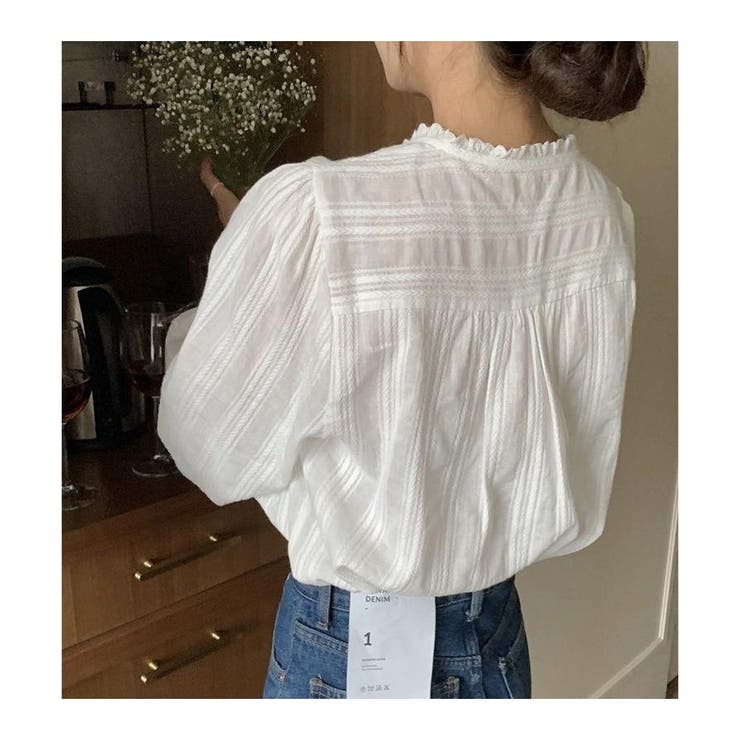 レース フリル ブラウス | ミスウェディー | 詳細画像9 