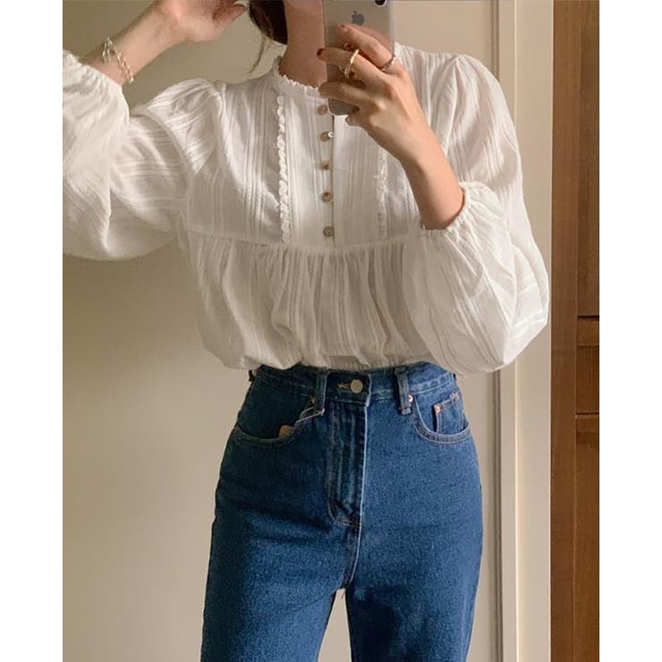 レース フリル ブラウス | ミスウェディー | 詳細画像4 