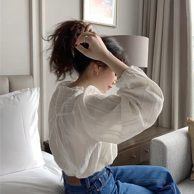 レース フリル ブラウス | ミスウェディー | 詳細画像6 