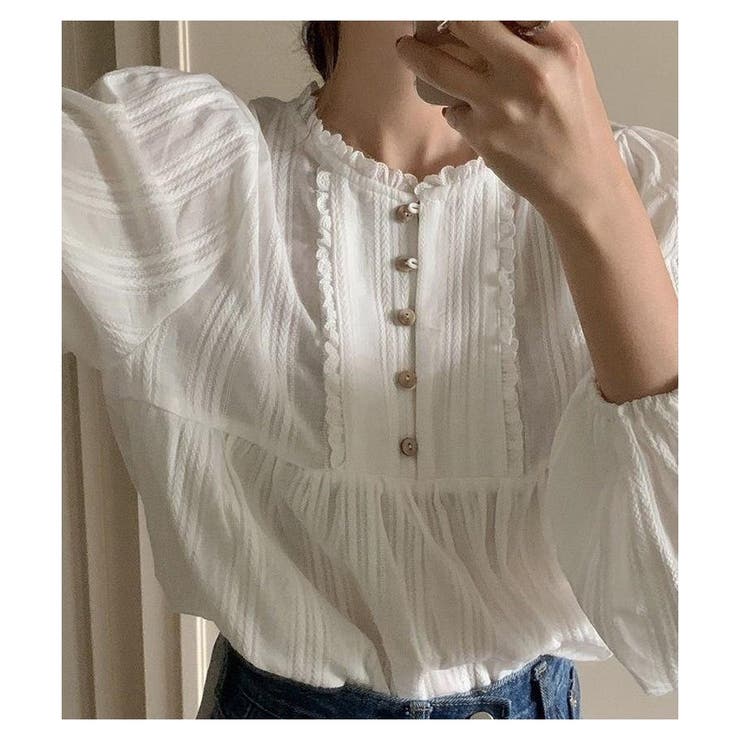 レース フリル ブラウス | ミスウェディー | 詳細画像8 