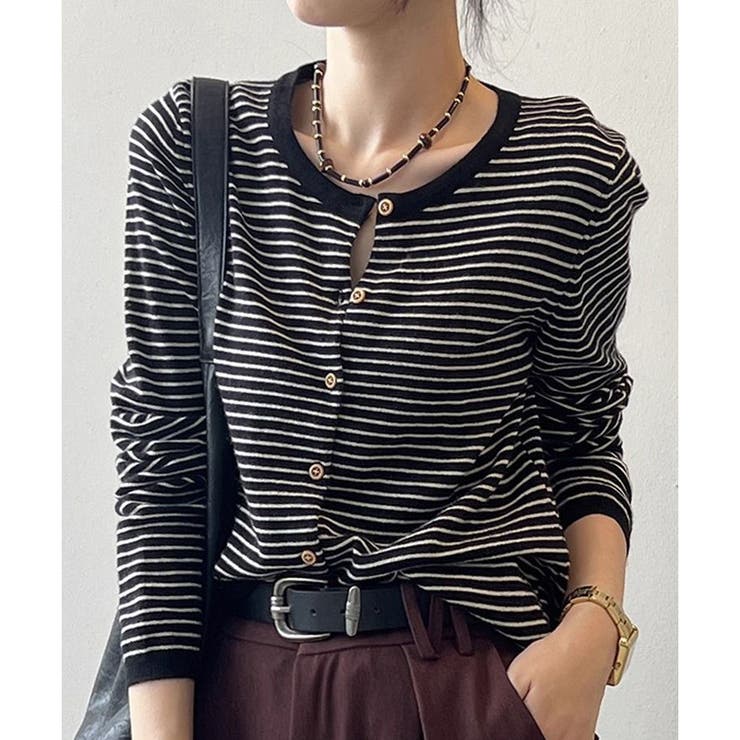 ボーダーニットカーディガン レディース 秋新作 | ミスウェディー | 詳細画像5