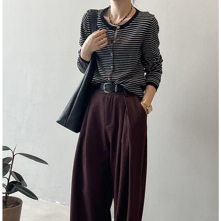 ボーダーニットカーディガン レディース 秋新作 | ミスウェディー | 詳細画像7