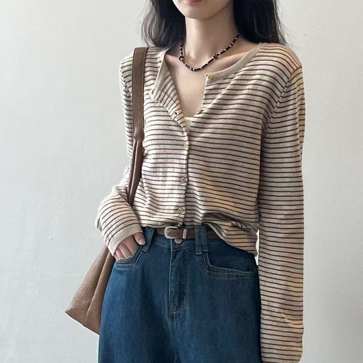 ボーダーニットカーディガン レディース 秋新作 | ミスウェディー | 詳細画像11