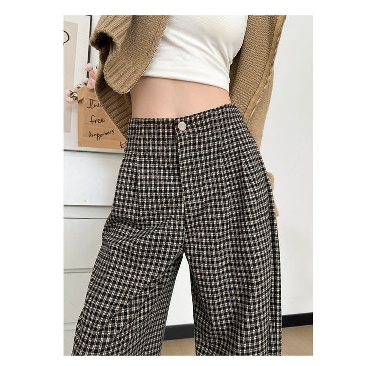 チェック柄 ワイドパンツ レディース | ミスウェディー | 詳細画像12