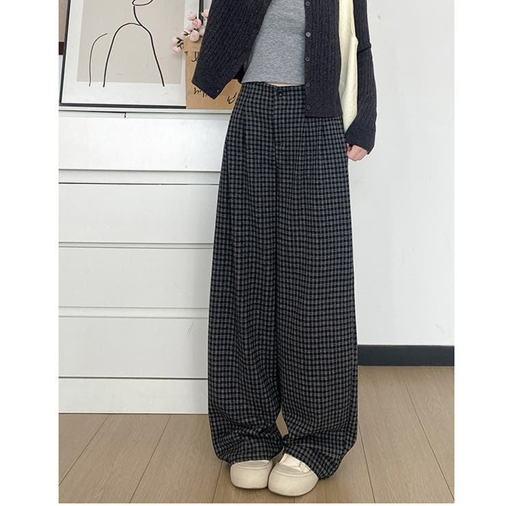 チェック柄 ワイドパンツ レディース | ミスウェディー | 詳細画像4
