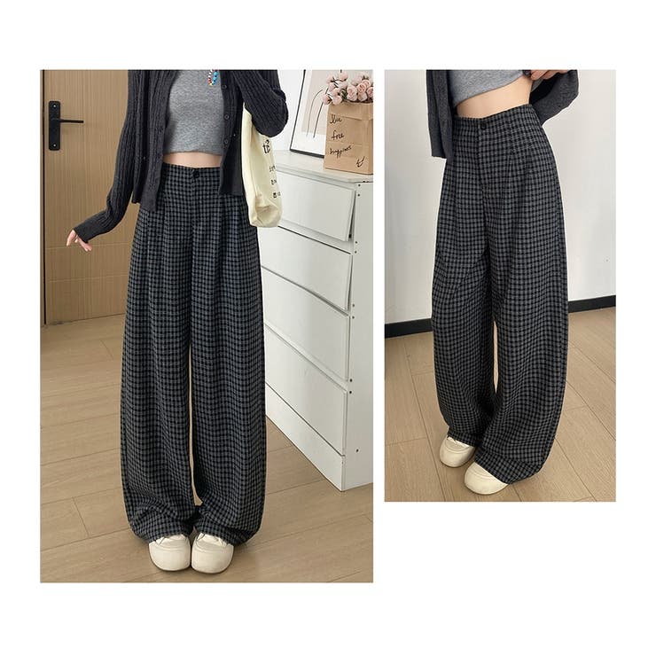 チェック柄 ワイドパンツ レディース | ミスウェディー | 詳細画像5