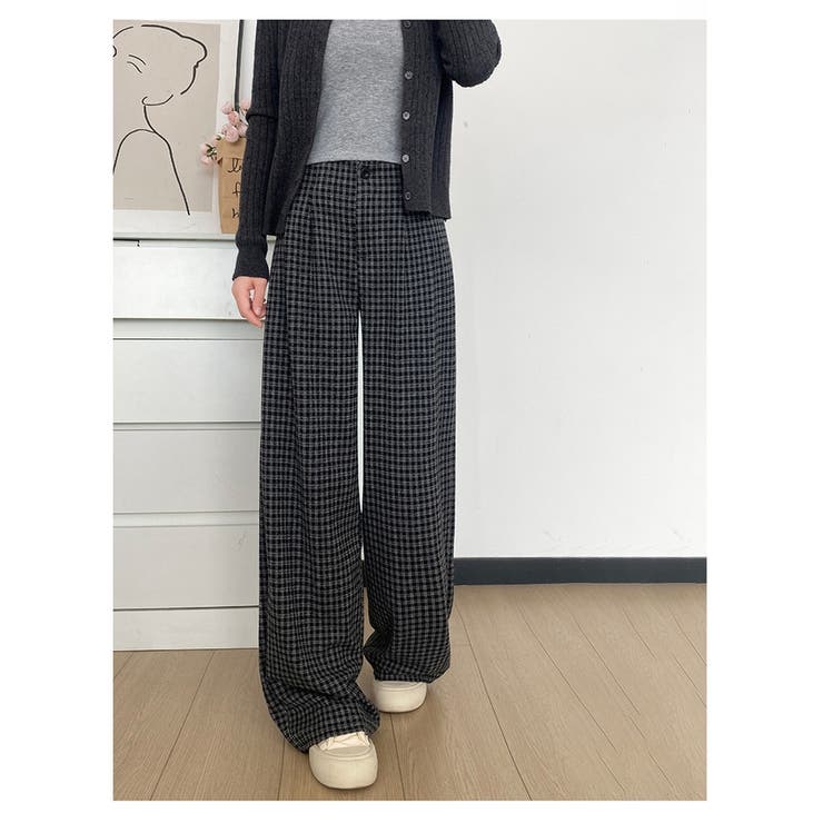 チェック柄 ワイドパンツ レディース | ミスウェディー | 詳細画像7