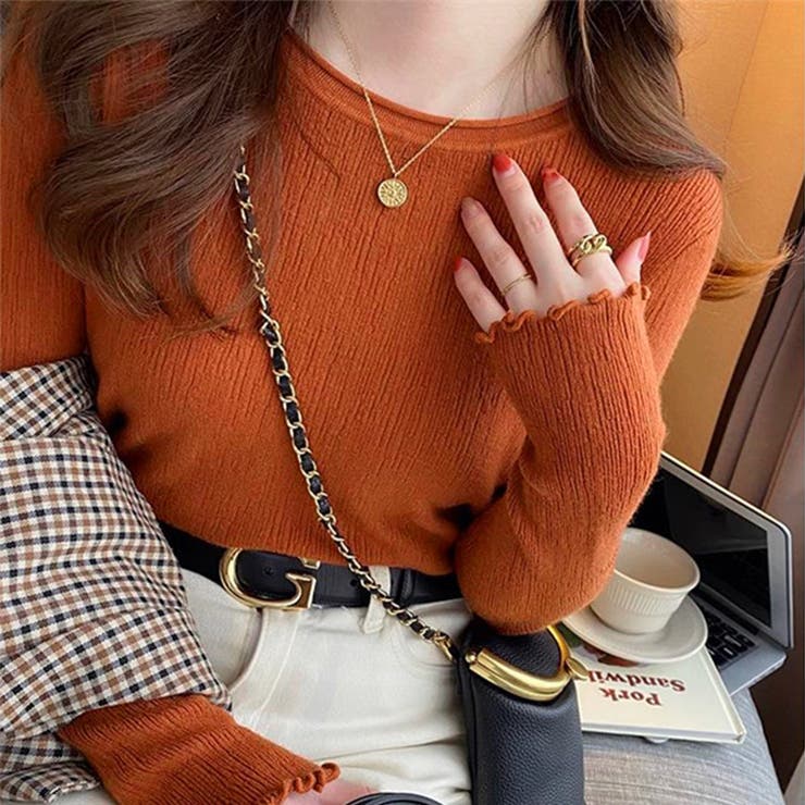 メロースリーブ リブニット カットソー | misweddy | 詳細画像10 