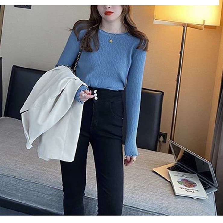 メロースリーブ リブニット カットソー | misweddy | 詳細画像15 