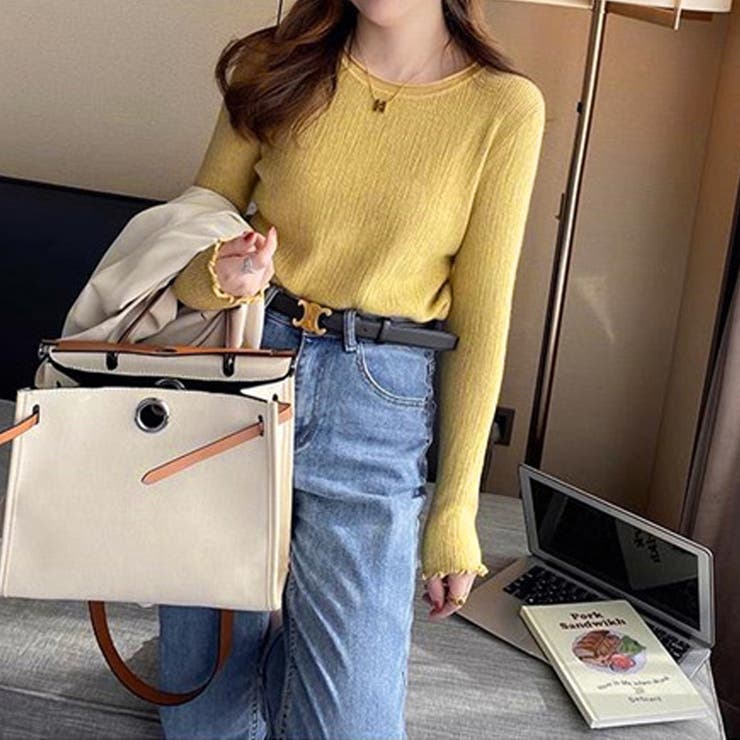 メロースリーブ リブニット カットソー | misweddy | 詳細画像7 