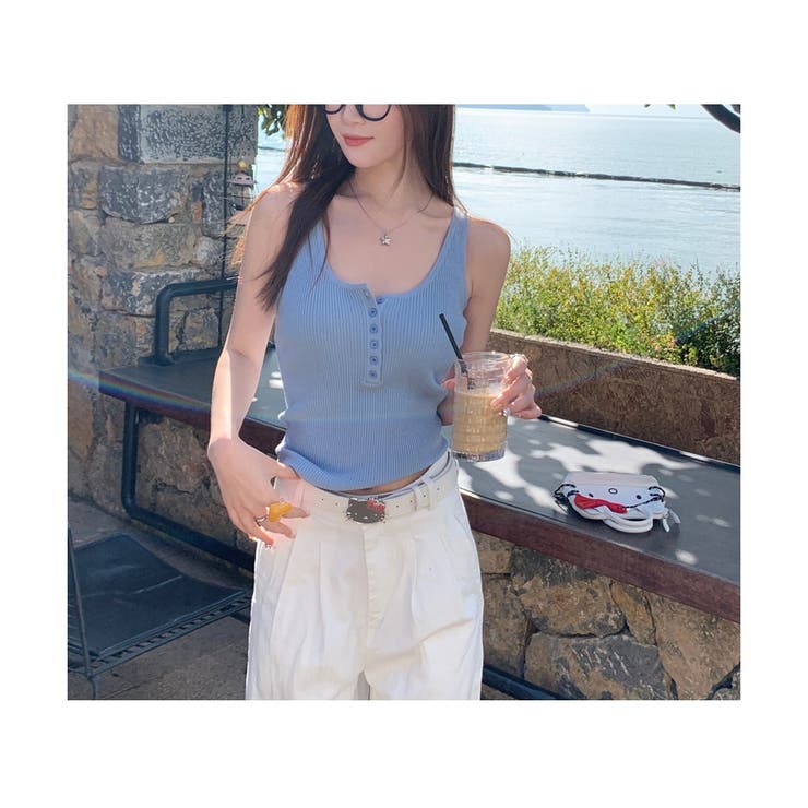 リブニットキャミソール レディース タンクトップ | misweddy | 詳細画像12 