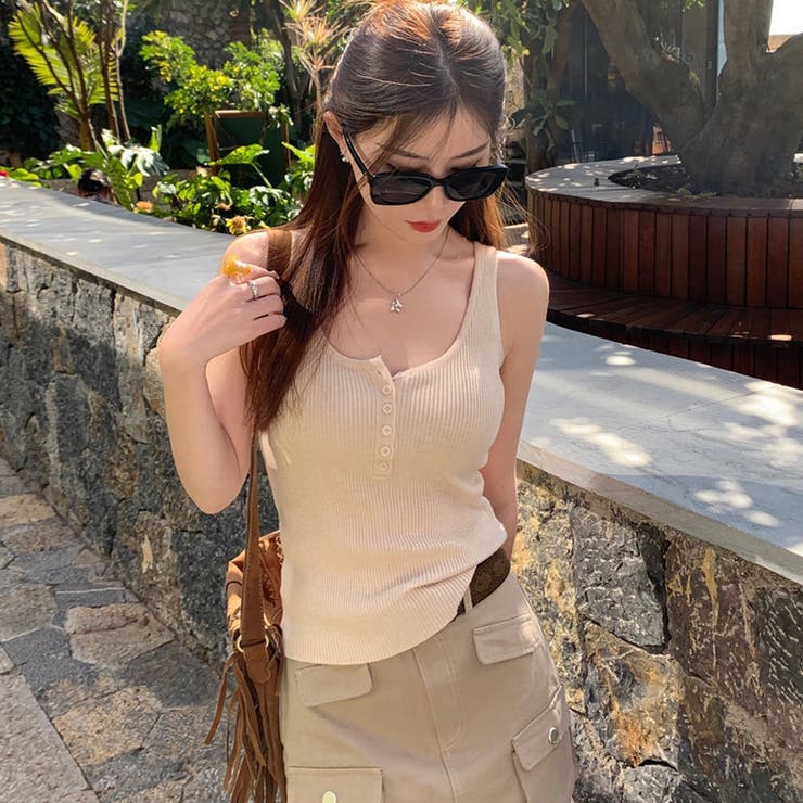 リブニットキャミソール レディース タンクトップ | misweddy | 詳細画像15 