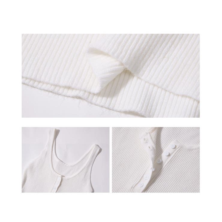リブニットキャミソール レディース タンクトップ | misweddy | 詳細画像19 