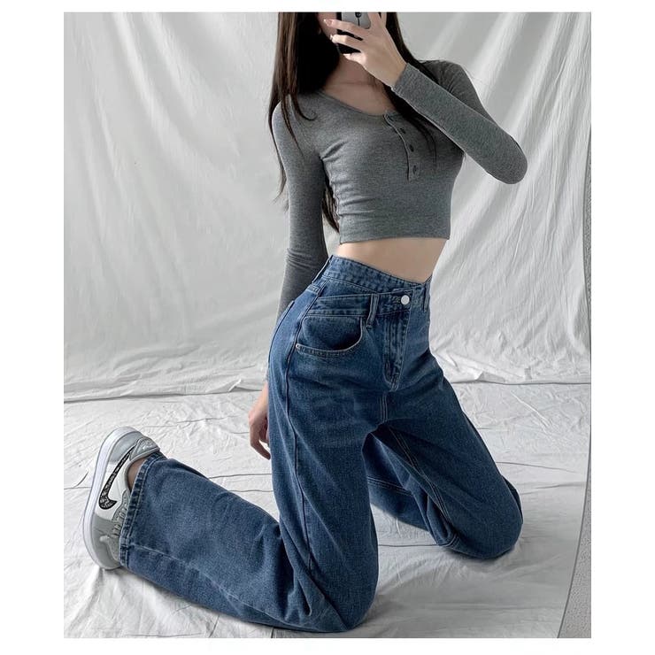 ハイウエストデニムパンツ レディース ワイドパンツ | misweddy | 詳細画像7 