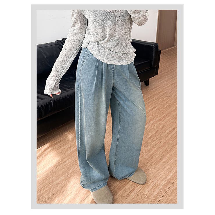 デニムライクワイドパンツ 接触冷感 デニムパンツ | misweddy | 詳細画像4 